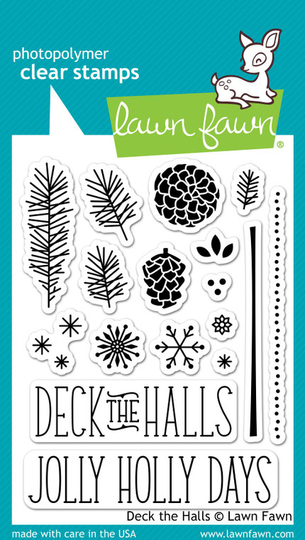 Lawn Fawn Deck The Halls 3X4 Clear Stamp Set