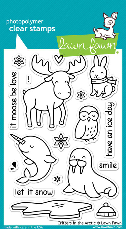 Lawn Fawn Critters In The Arctic 4X6 Clear Stamp Set