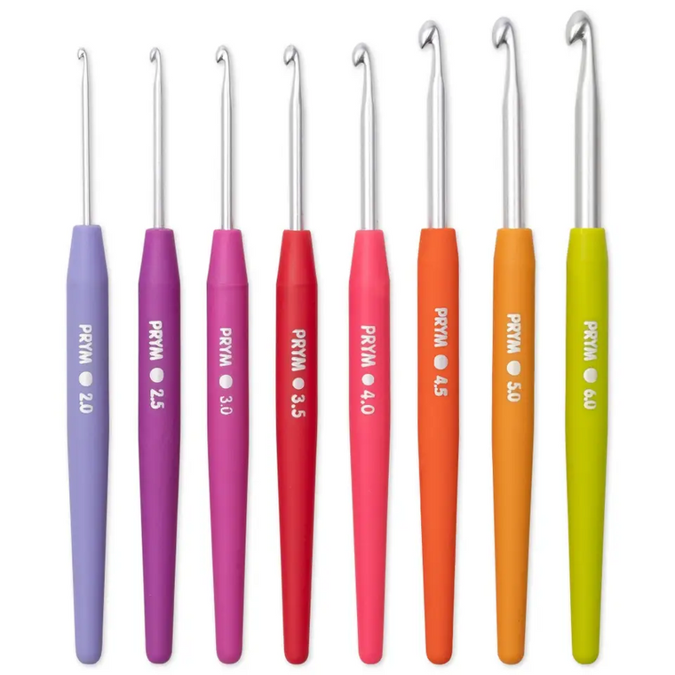 Prym Crochet Hooks 8 Piece Wool Crochet Hook Set in Sizes 2.0 to 6.0mm
