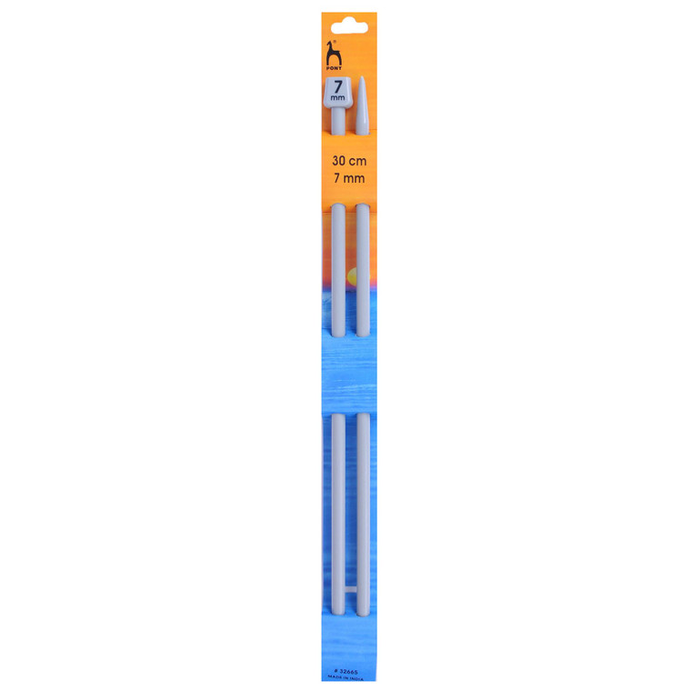 Pony Classic Knobbed Knitting Pins Needles 7mm x 30cm