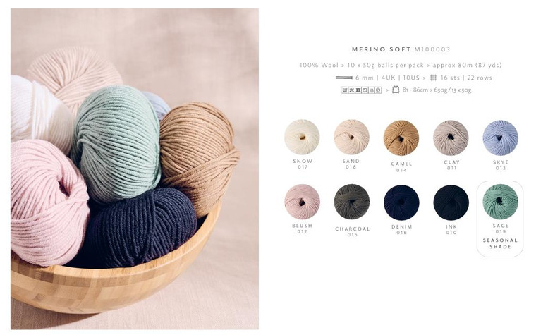 Mode at Rowan Merino Soft Wool, available in different colours