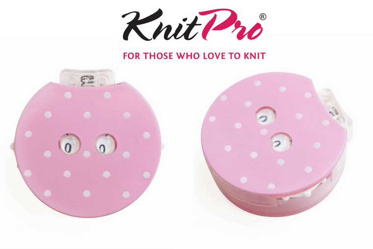 KnitPro Clicky Row Counter, Pinka Polka Dots