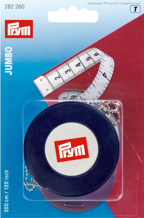 Prym Spring tape measure Jumbo cm/inch 300 cm 120 inch Prym Spring tape measure Jumbo cm/inch 300 cm 120 inch