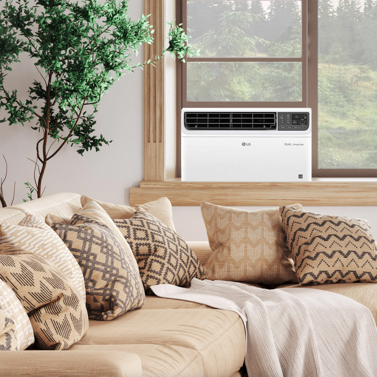 AC window unit in living room