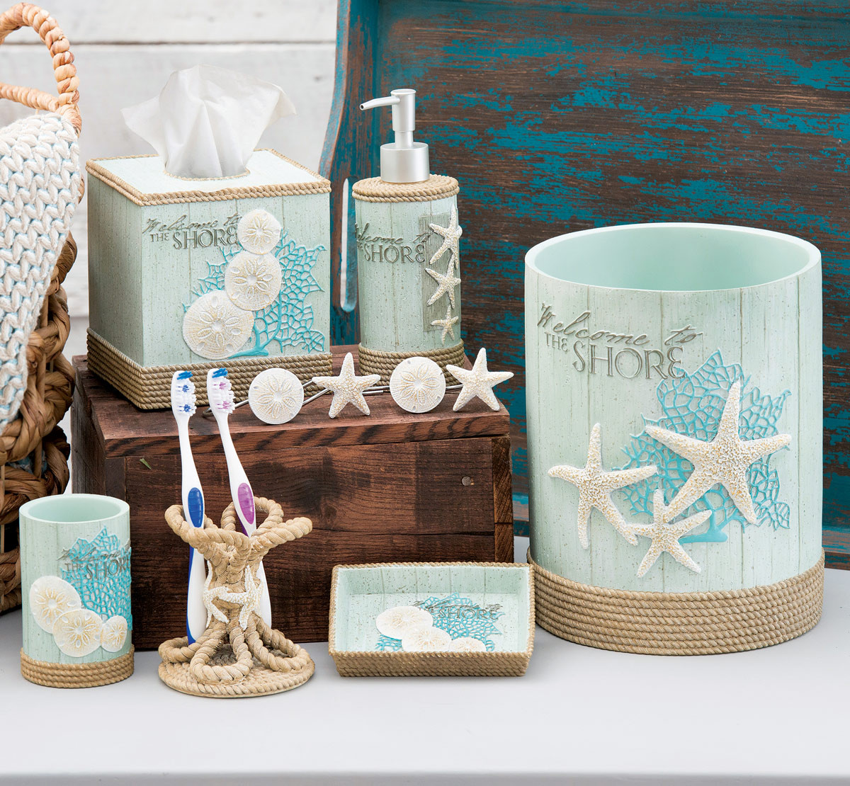 Nautical Bath Accessories & Décor Bella Coastal Décor