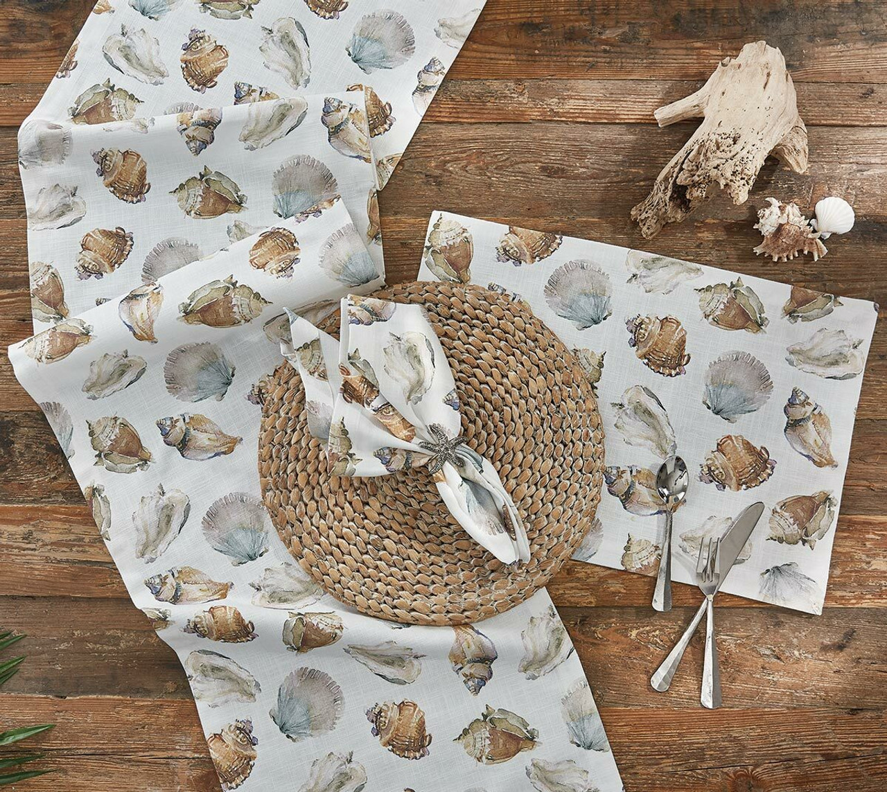 Seashell Harbor Table Linens Bella Coastal Decor