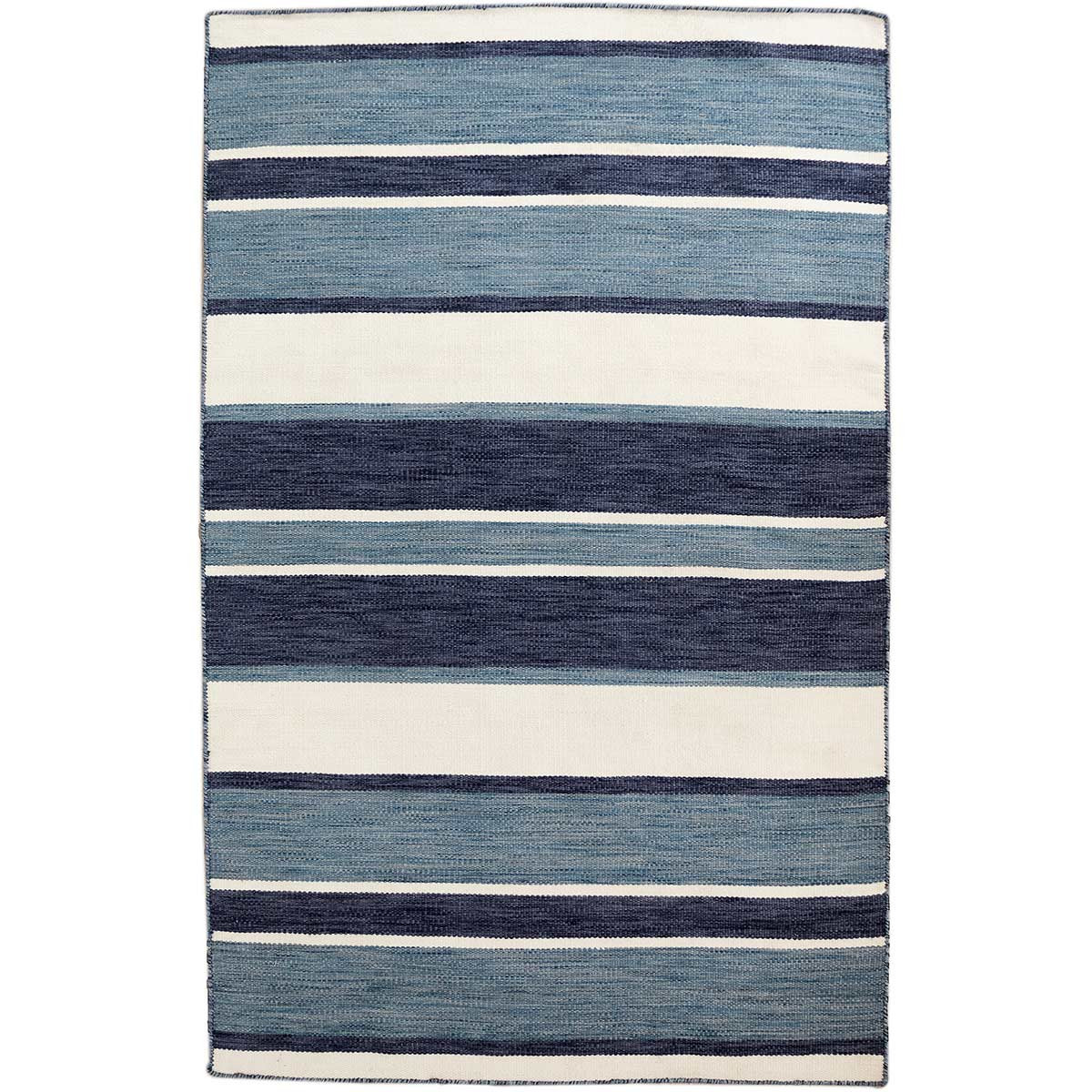 Carlsbad Navy Stripes Indoor/Outdoor Rug 4 x 6 Bella Coastal Decor