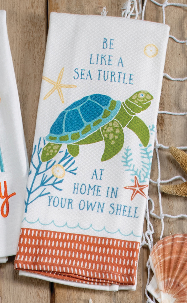 Sea Turtle Home Dual Purpose Terry Towel | Bella Coastal Decor