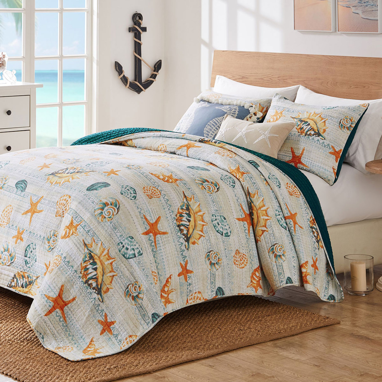 Jade Beach Quilt Bed Set - Twin/Twin XL | Bella Coastal Decor