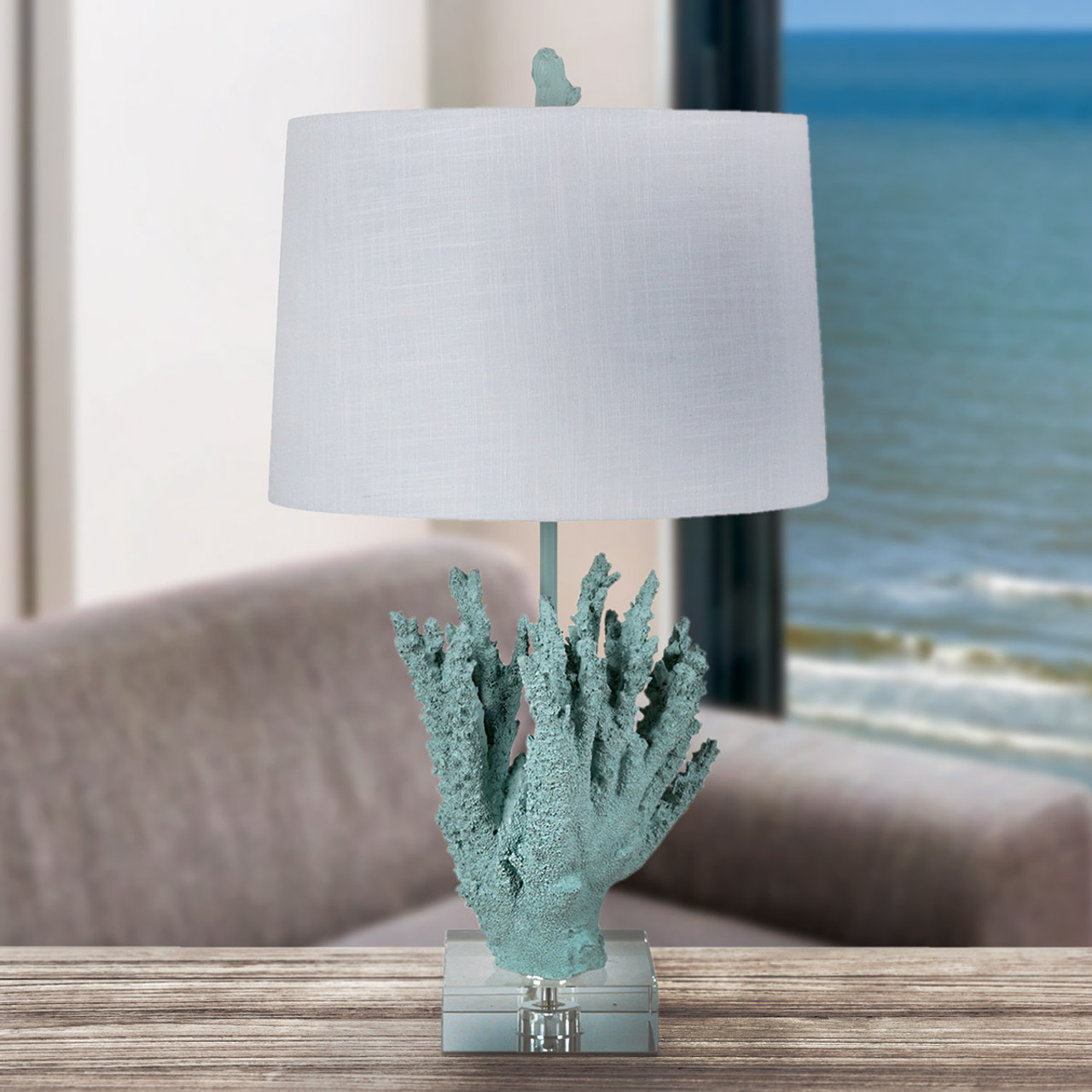 coral table lamp