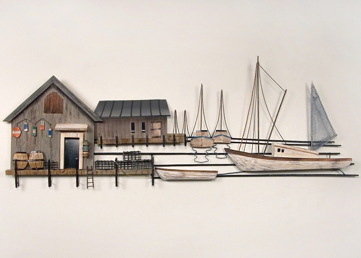 Beach Wall Art Fishing Village Wall Hanging Bella Coastal Decor