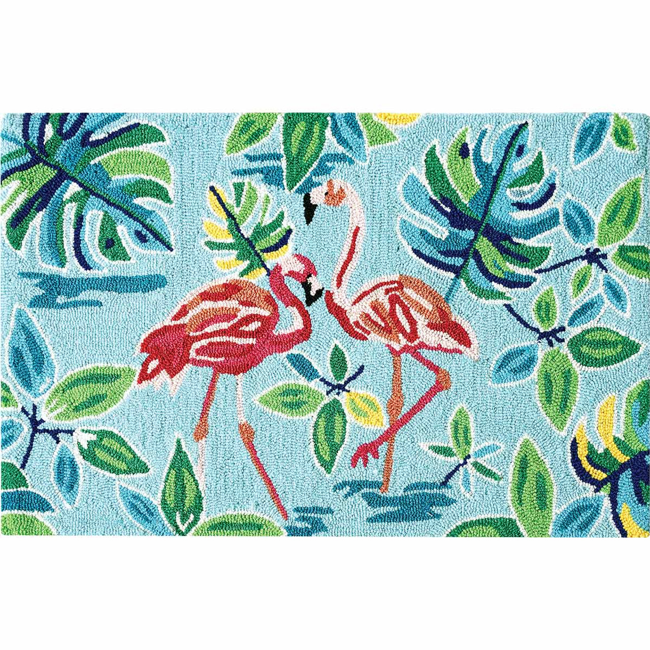 Accent Rugs Happy Flamingos Hooked Rug Bella Coastal Decor