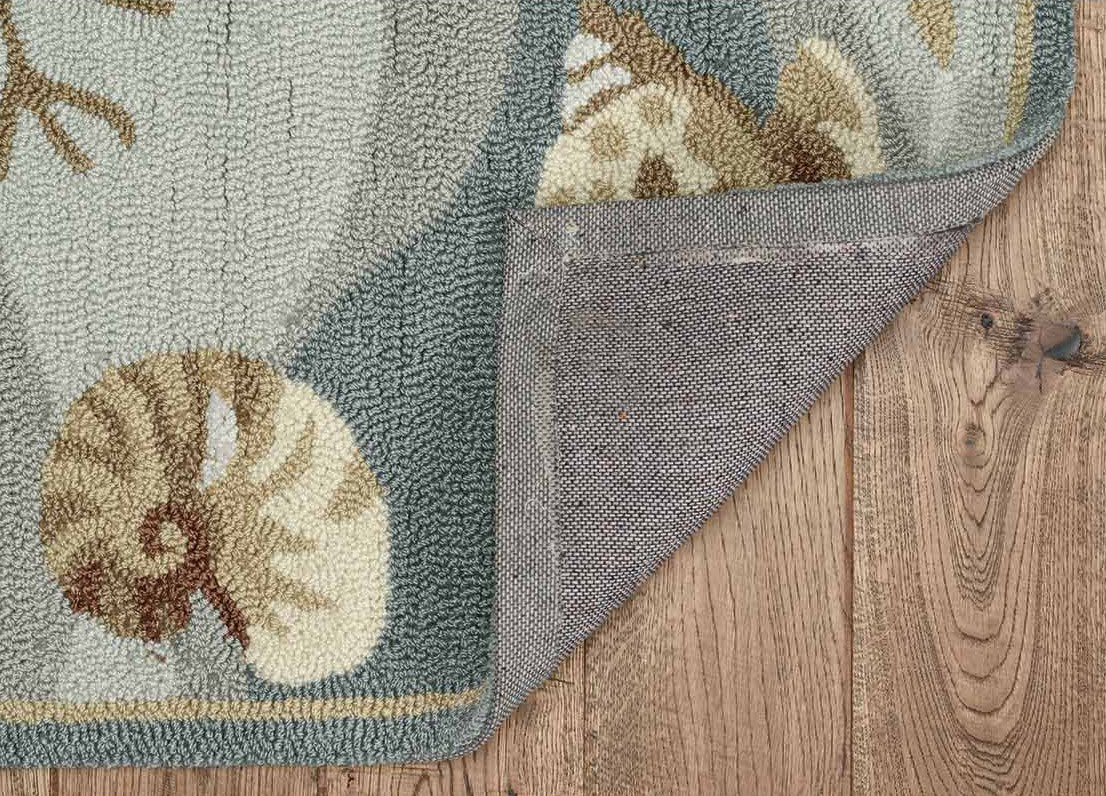 Nautical Area Rugs: 8 Ft Round Sonesta Seafoam Shells Rug | Bella ...