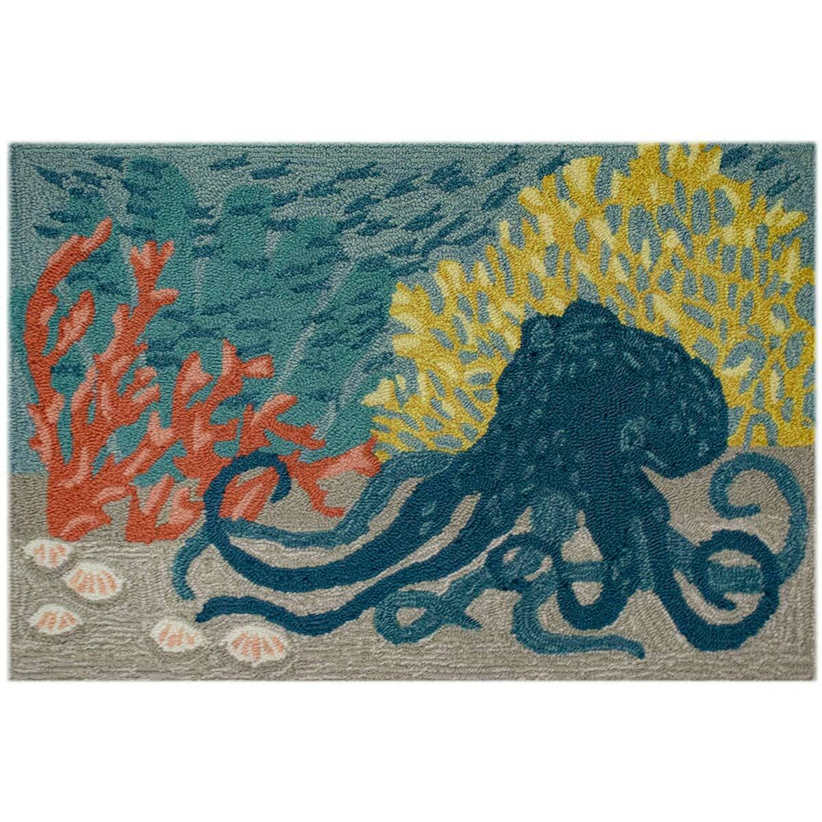 Octopus Reef Indoor/Outdoor Rug Collection | Bella Coastal Decor