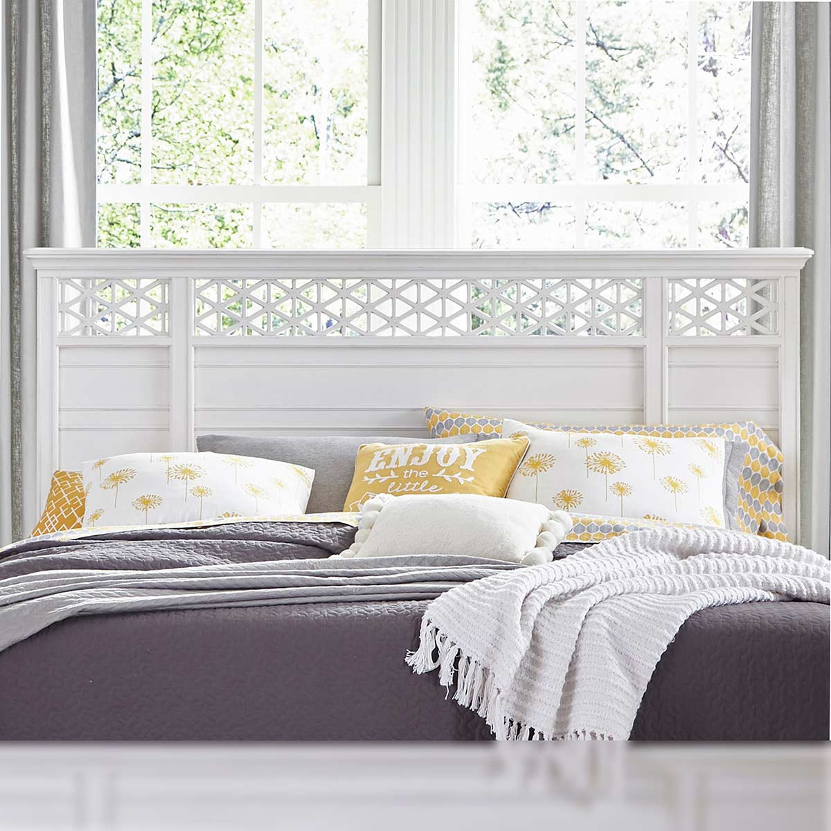 Ivory Coast King Louvered Headboard | Bella Coastal Decor