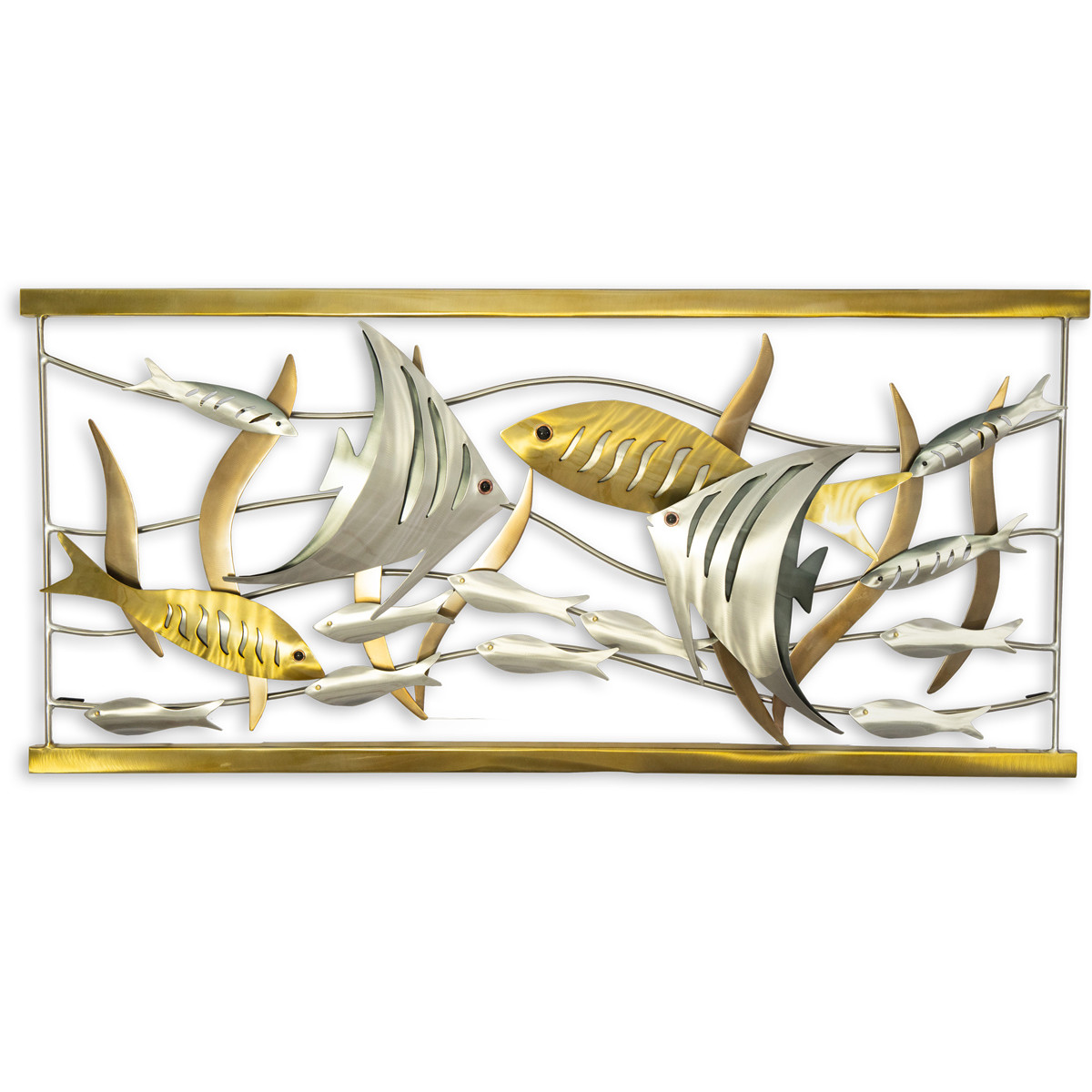 Blue Beach Scene Metal Wall Art Bella Coastal Decor