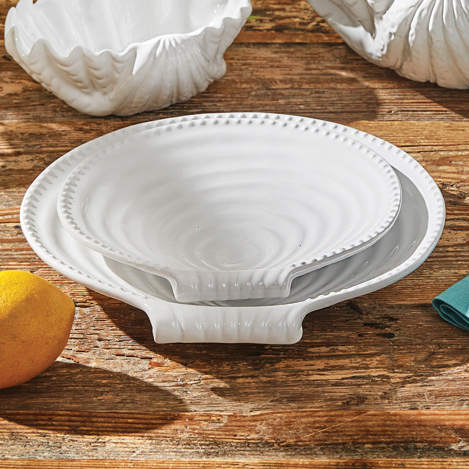 Seashell Ripples Ceramic Serving Bowl | Bella Coastal Decor
