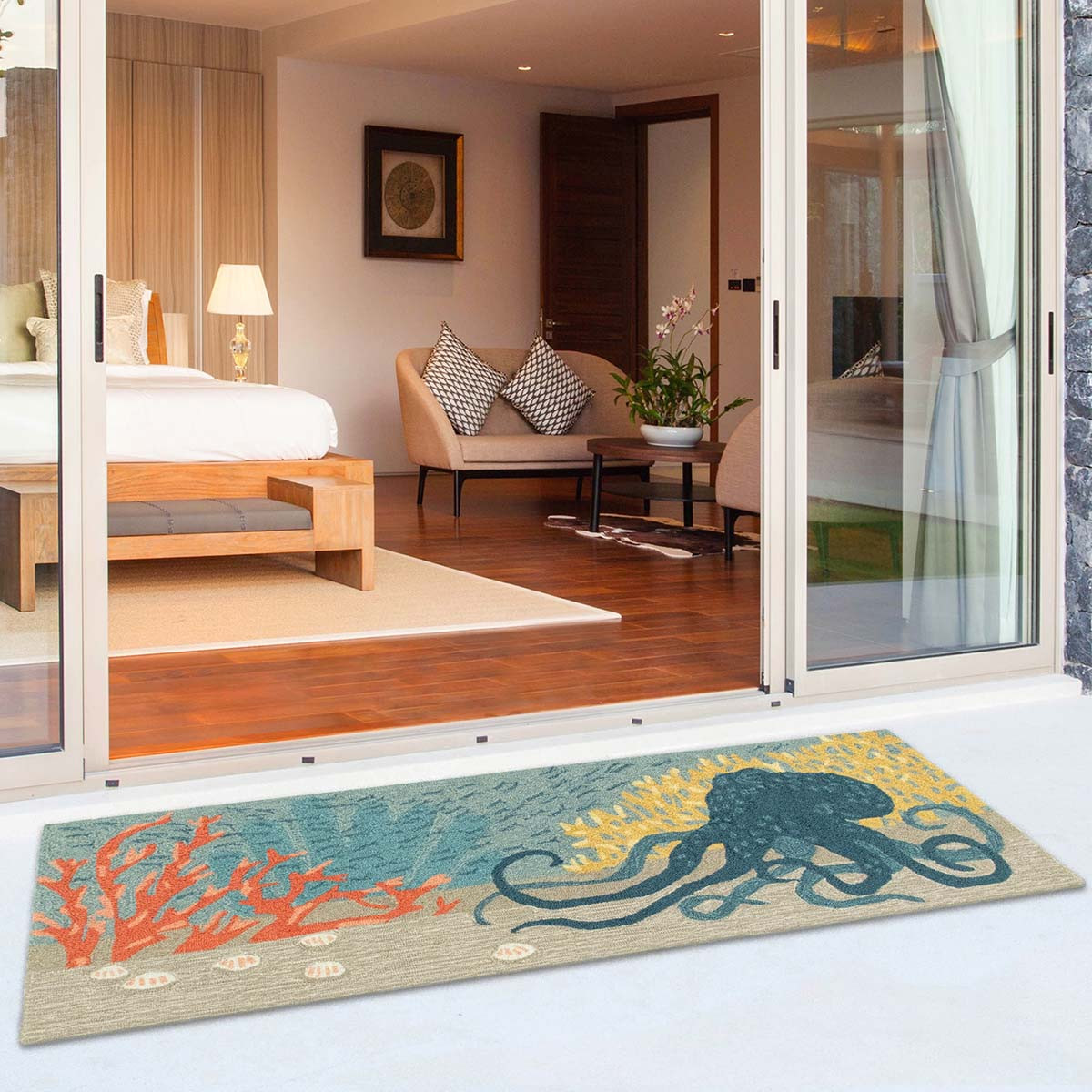 Dancing Octopus Rug - 1 x 2 | Bella Coastal Decor
