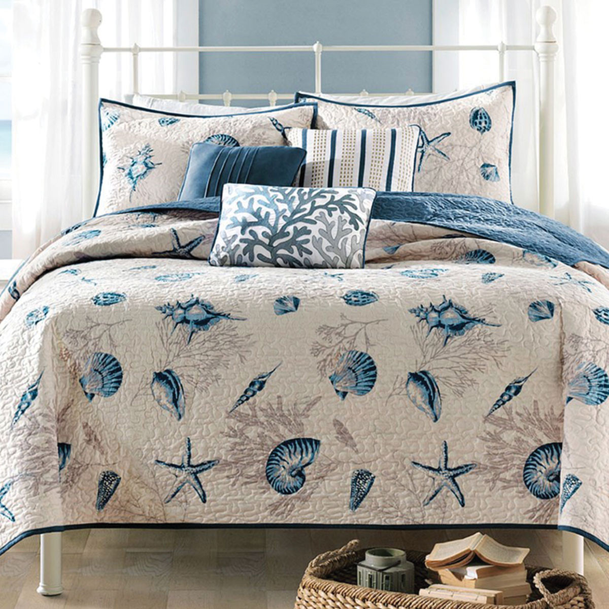 Blue Coral Coverlet Set- Full/Queen main image 0