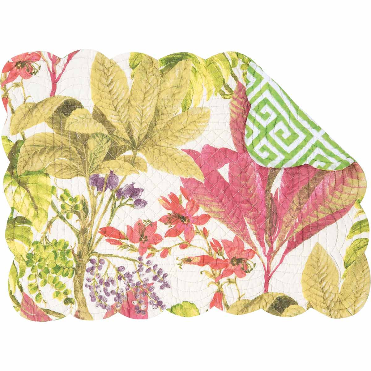 Hawaiian Jungle Reversible Placemats Set of 6 Bella Coastal Decor