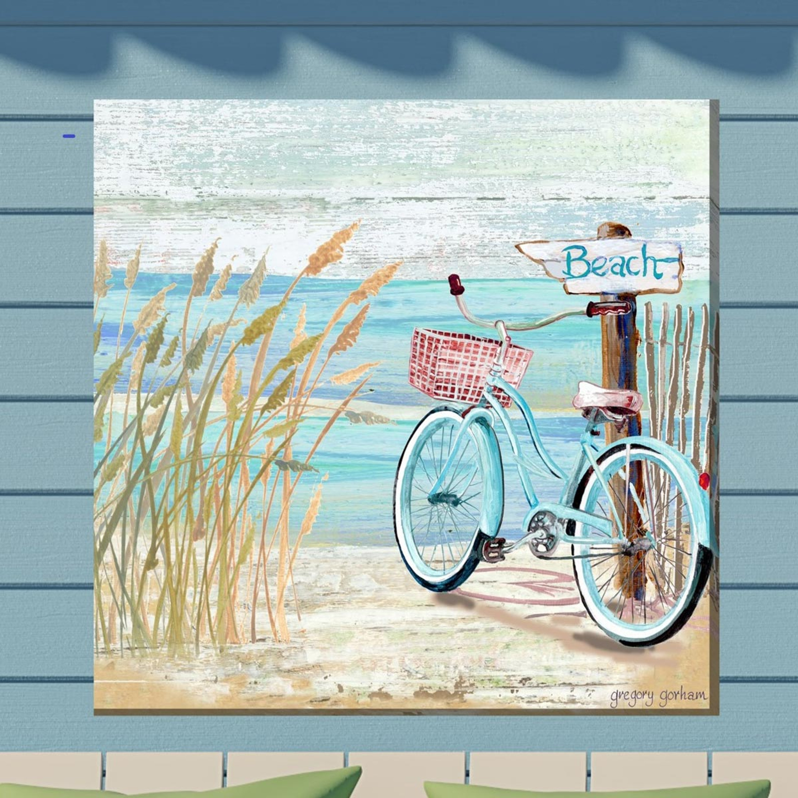 Beach Wall Art: Beach Bike Wall Art | Bella Coastal Decor