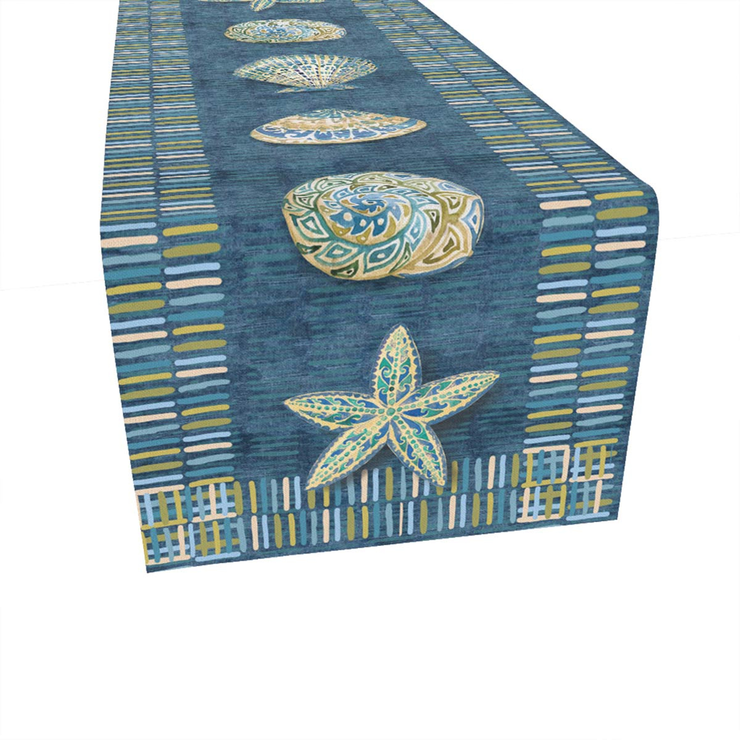Seashell Style Table Runner 72 Inch Bella Coastal Decor