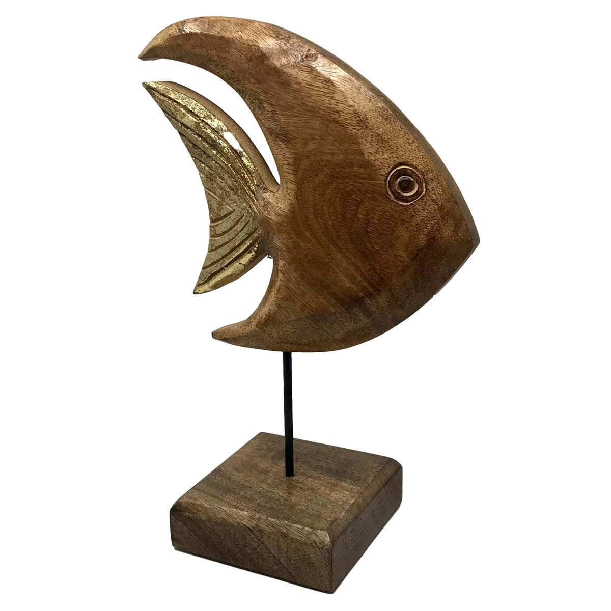 Set Of Two Carved Wooden Fish Stools | Bella Coastal Decor