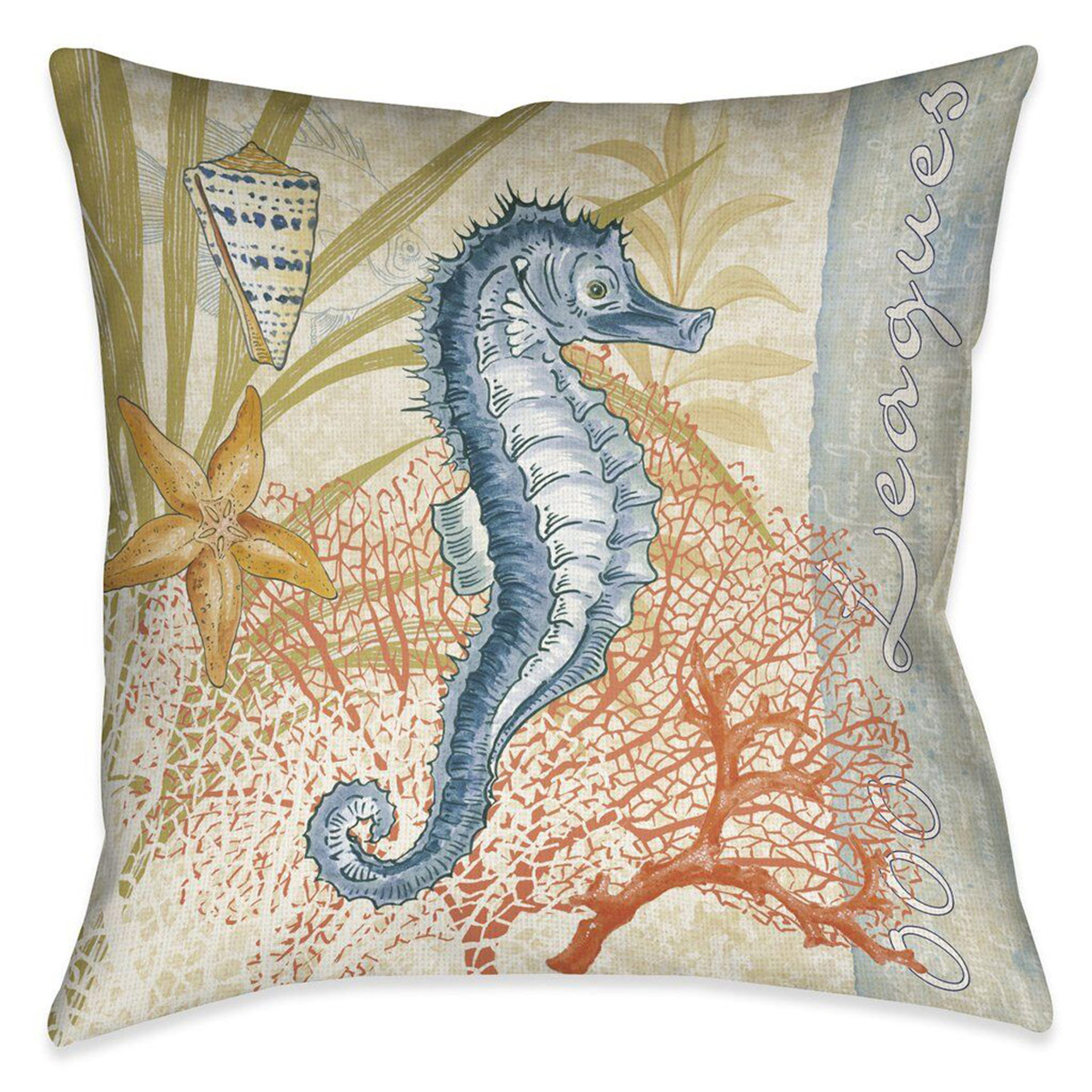 Ocean Seahorse Pillow | Bella Coastal Decor