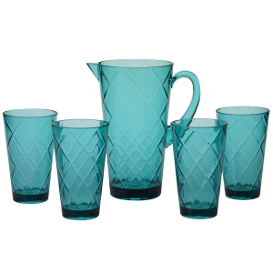 Turquoise Lattice Acrylic Glassware