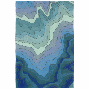 Cascading Waves Indoor/Outdoor Blue Rug Collection