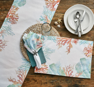 Watercolor Coral Reef Table Linens