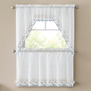 Seagull Shores Embroidered Window Treatments