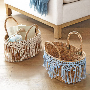 Coastal Seagrass Baskets with Macrame