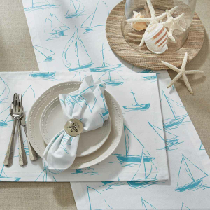 Aqua Regatta Table Linens