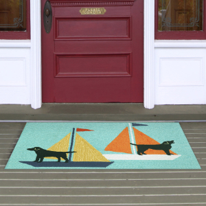 Nautical Dogs Blue Indoor/Outdoor Rug Collection