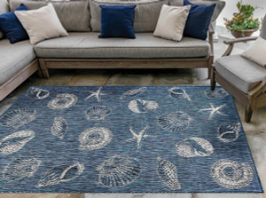 Antigua Shells Navy Indoor/Outdoor Rug Collection