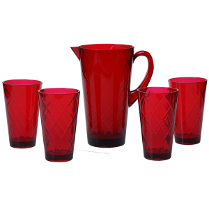 Ruby Lattice Acrylic Glassware