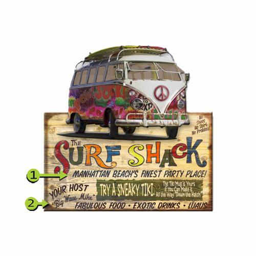 Surf Shack Personalized Wood Sign - 28 x 48