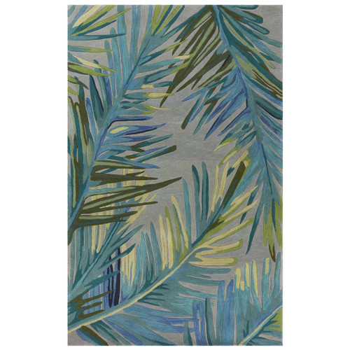 Waterside Blue Palms Rug - 5 x 8