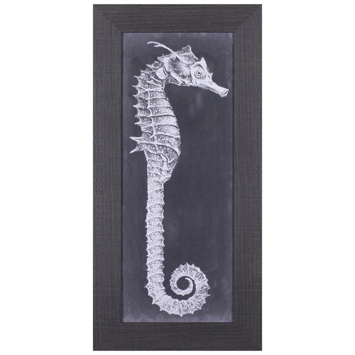White Seahorse II Framed Art