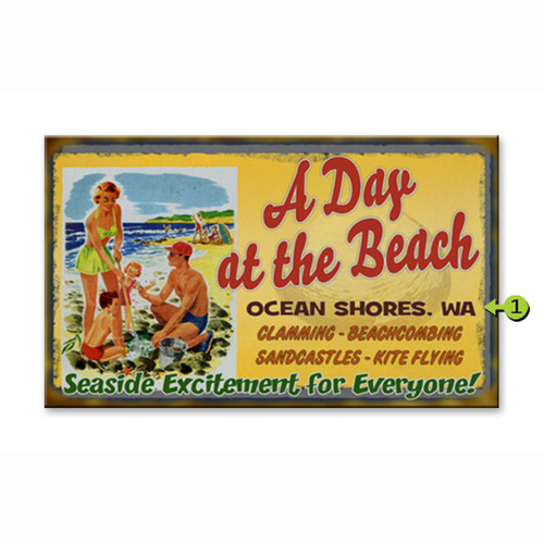 A Day at the Beach Location Personalized Sign - 28 x 48