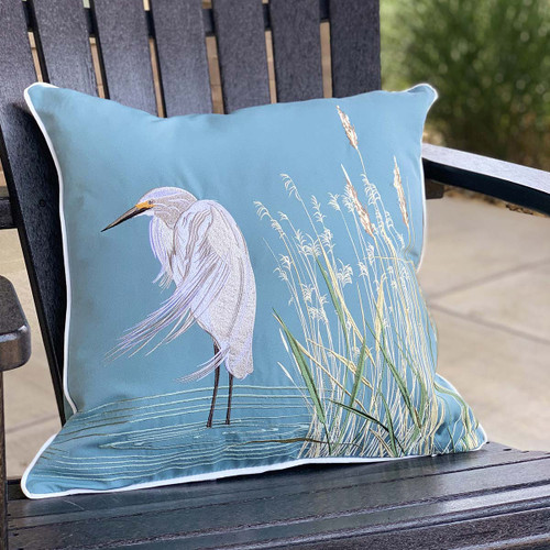 Marsh Egret Indoor/Outdoor Pillow