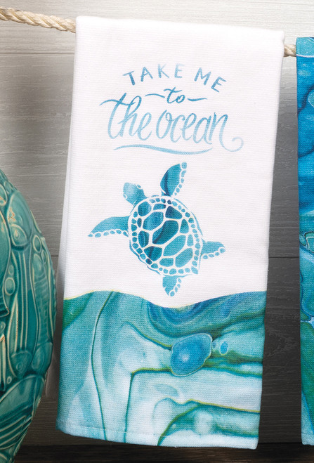 Sea Life Dual Purpose Terry Towel - Turtle