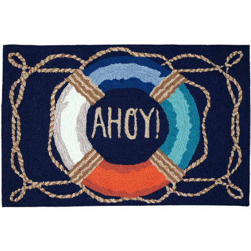 Ahoy Life Preserver Indoor/Outdoor Rug - 2 x 3 - OUT OF STOCK UNTIL 07/24/2024