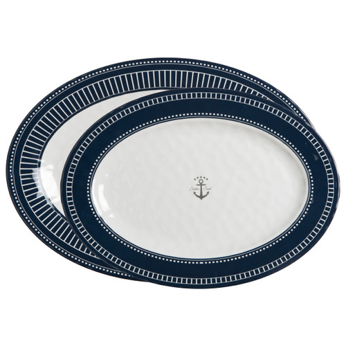 Anchor Cobalt Oval Serving Dishes - Set of 2