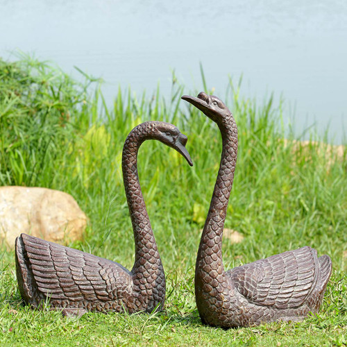 Swan Pair Garden Statuary