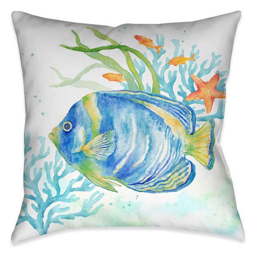 Angelfish Adventure 18 x 18 Outdoor Pillow