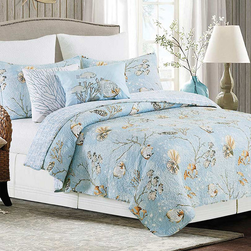 Undersea Impressions Quilt Bed Set - Full/Queen