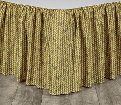 Tropical Noir Basketweave Bedskirt - 18-Inch Queen