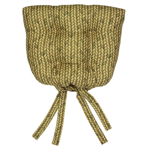 Tropical Noir Basketweave Chair Pads - Set of 4